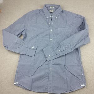 JCrew 2Ply 100% Cotton SLim‎ Fit L/S Button Down, Blue/White Checkered, Mens L